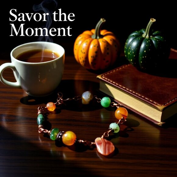 Festival Bracelet - Unique & Handmade! Colorful Semi-Precious Stones Boho Gypsy - Picture 13 of 14